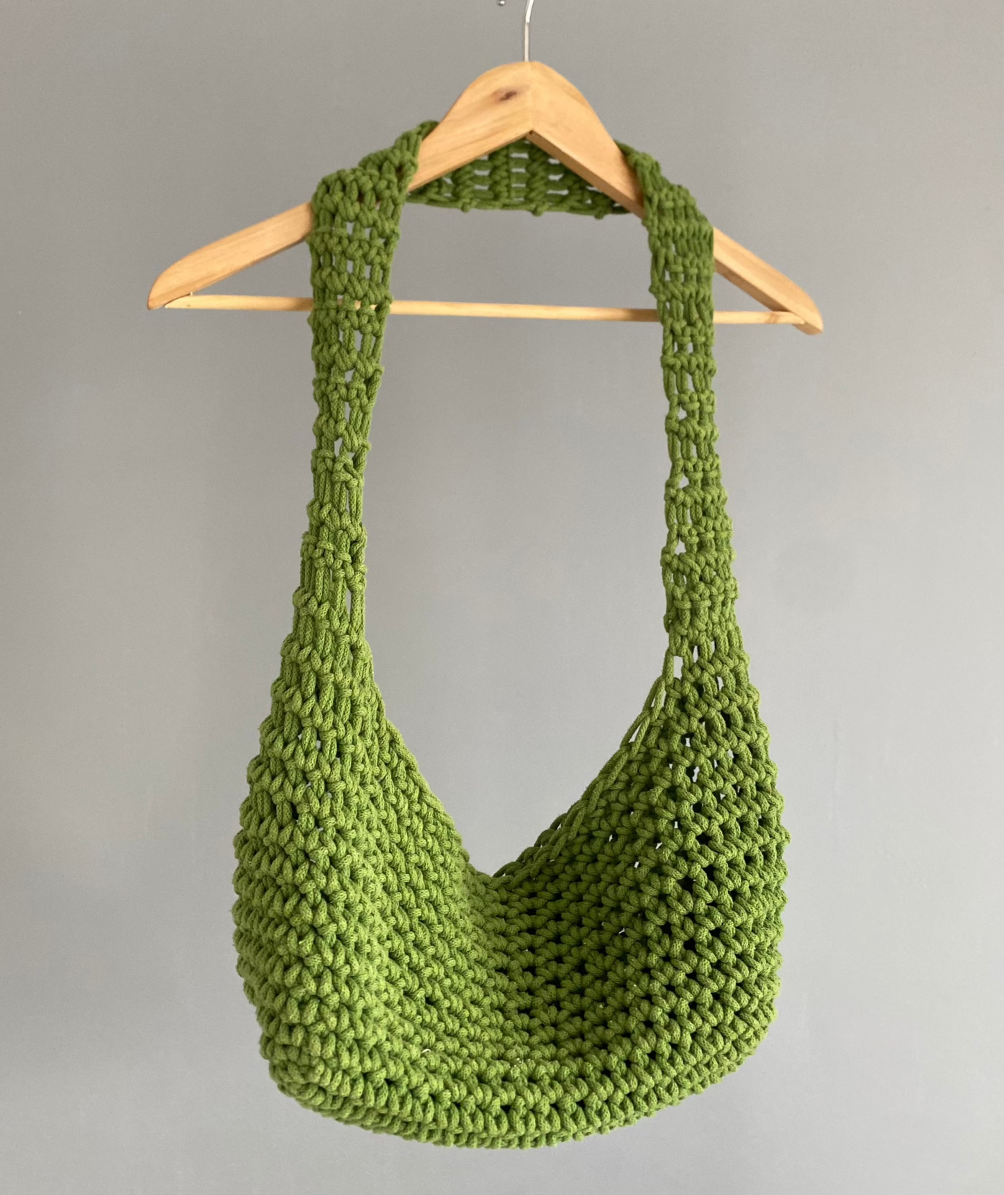 Sac en crochet vert corde