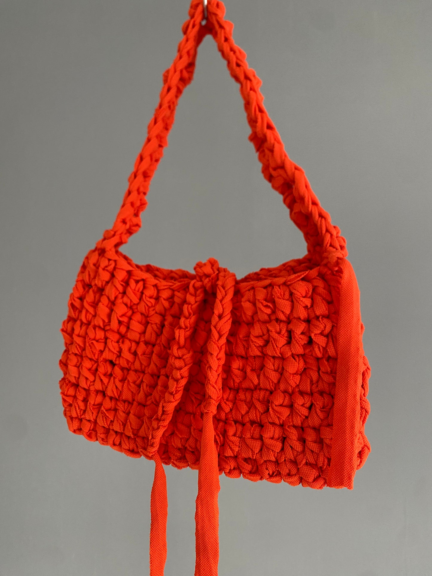 Sac baguette en crochet orange