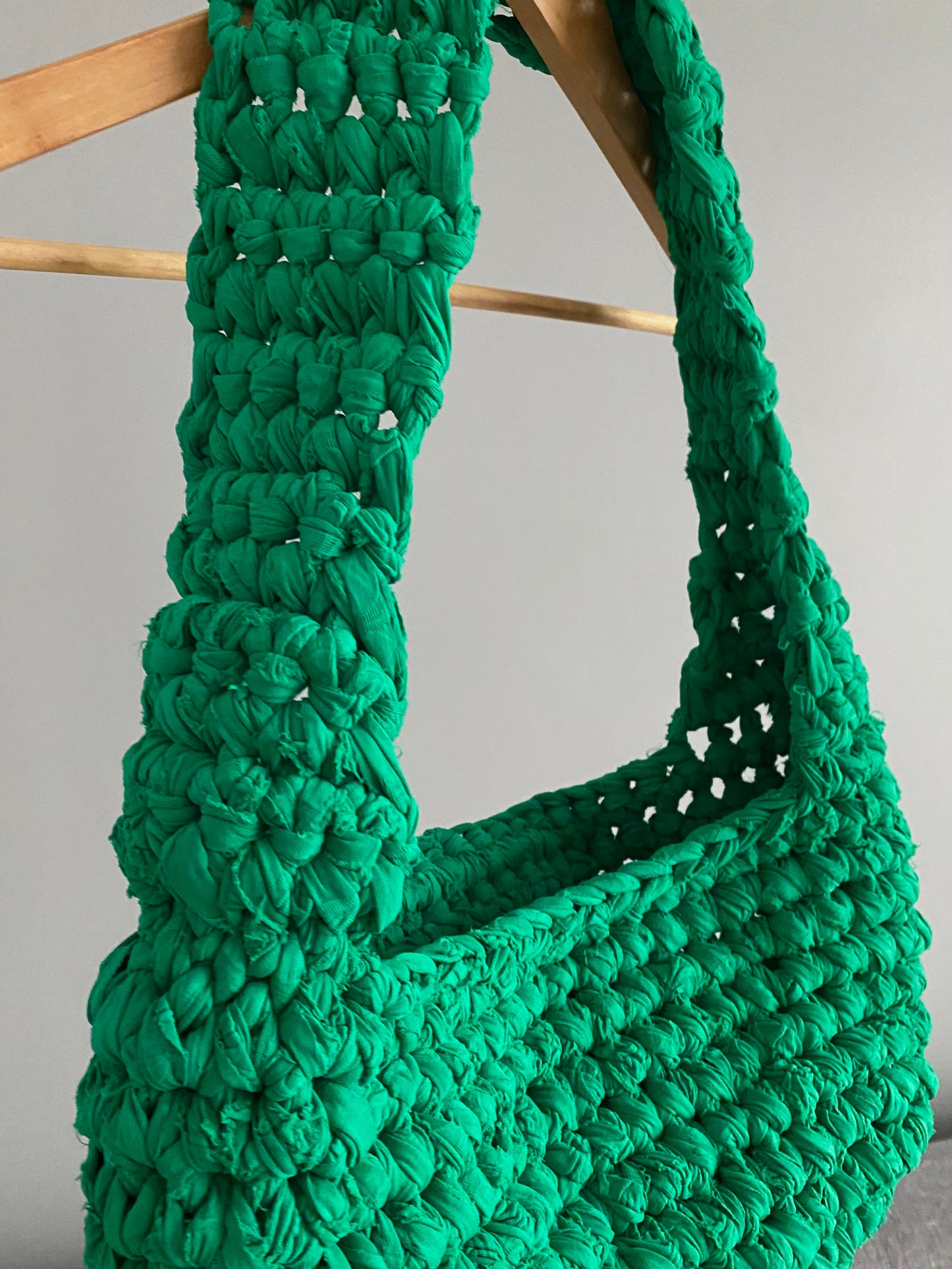 Sac en crochet vert