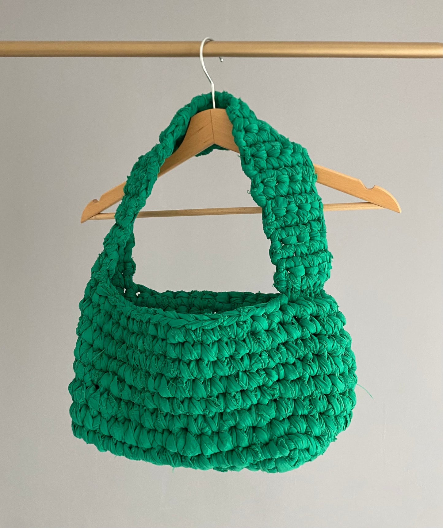 Sac en crochet vert