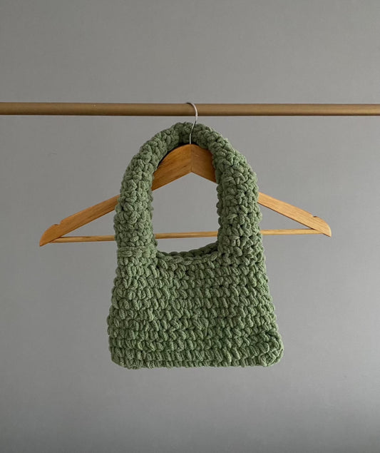 Sac en crochet vert pastel pilou pilou