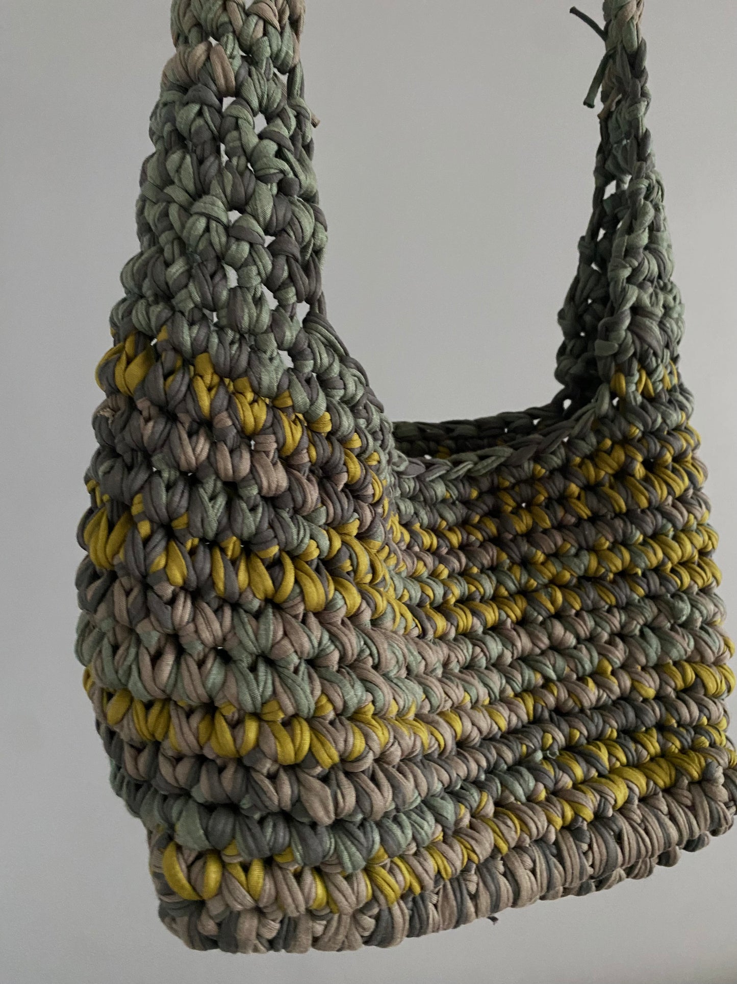 Sac en crochet vert marbré