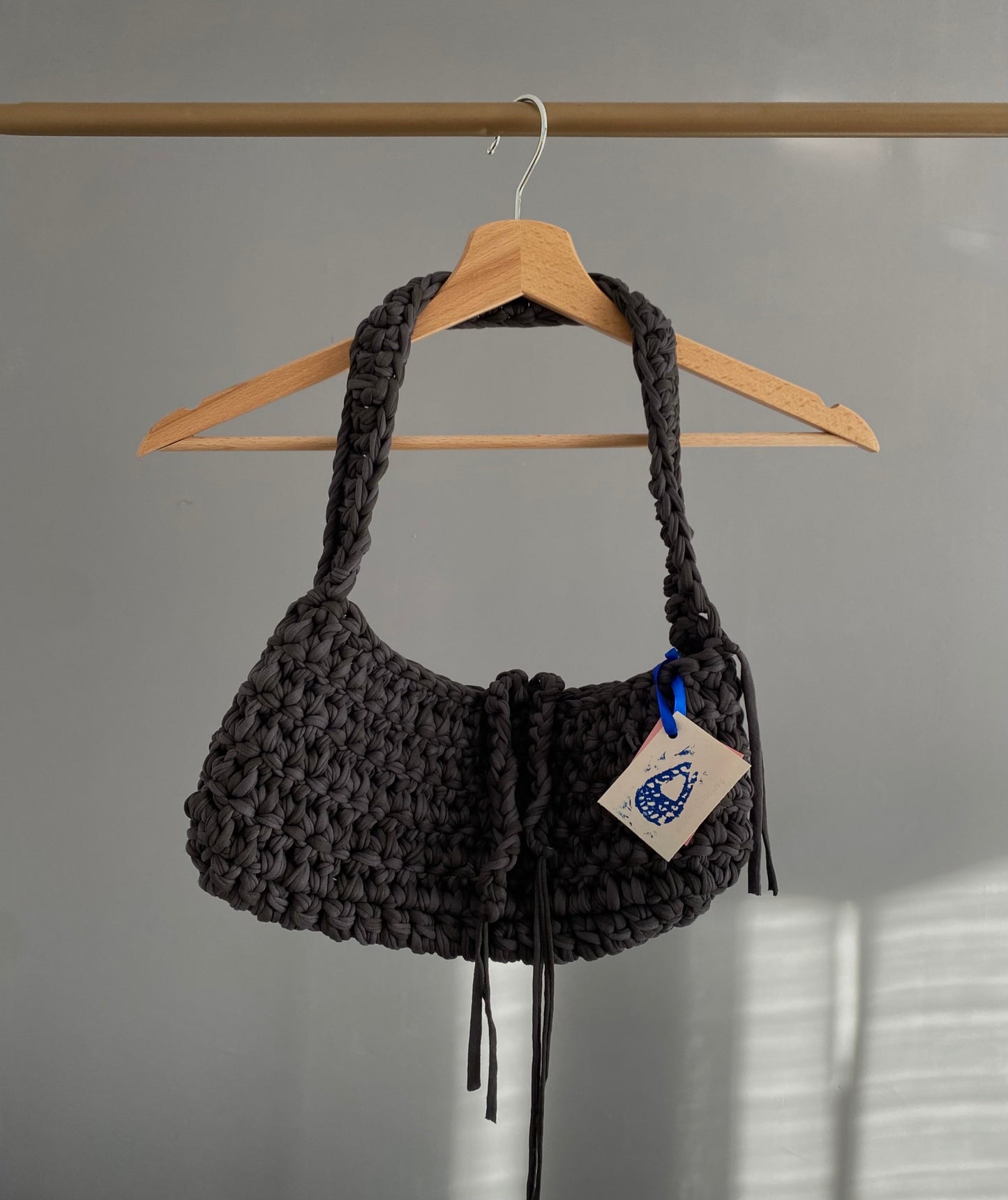 sac à main en crochet gris fait main