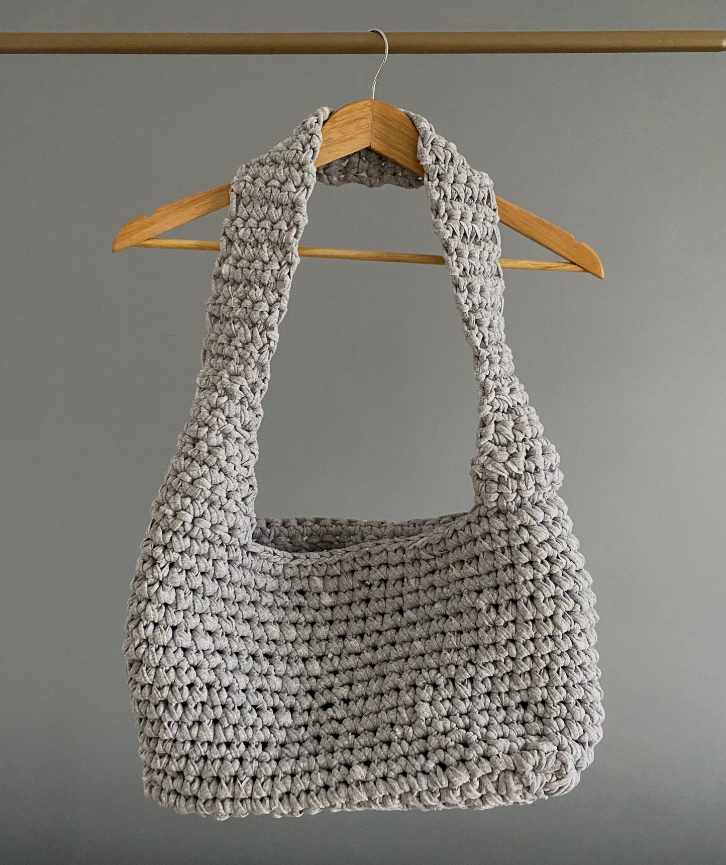 BIG Sac en crochet gris