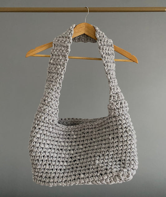 BIG Sac en crochet gris