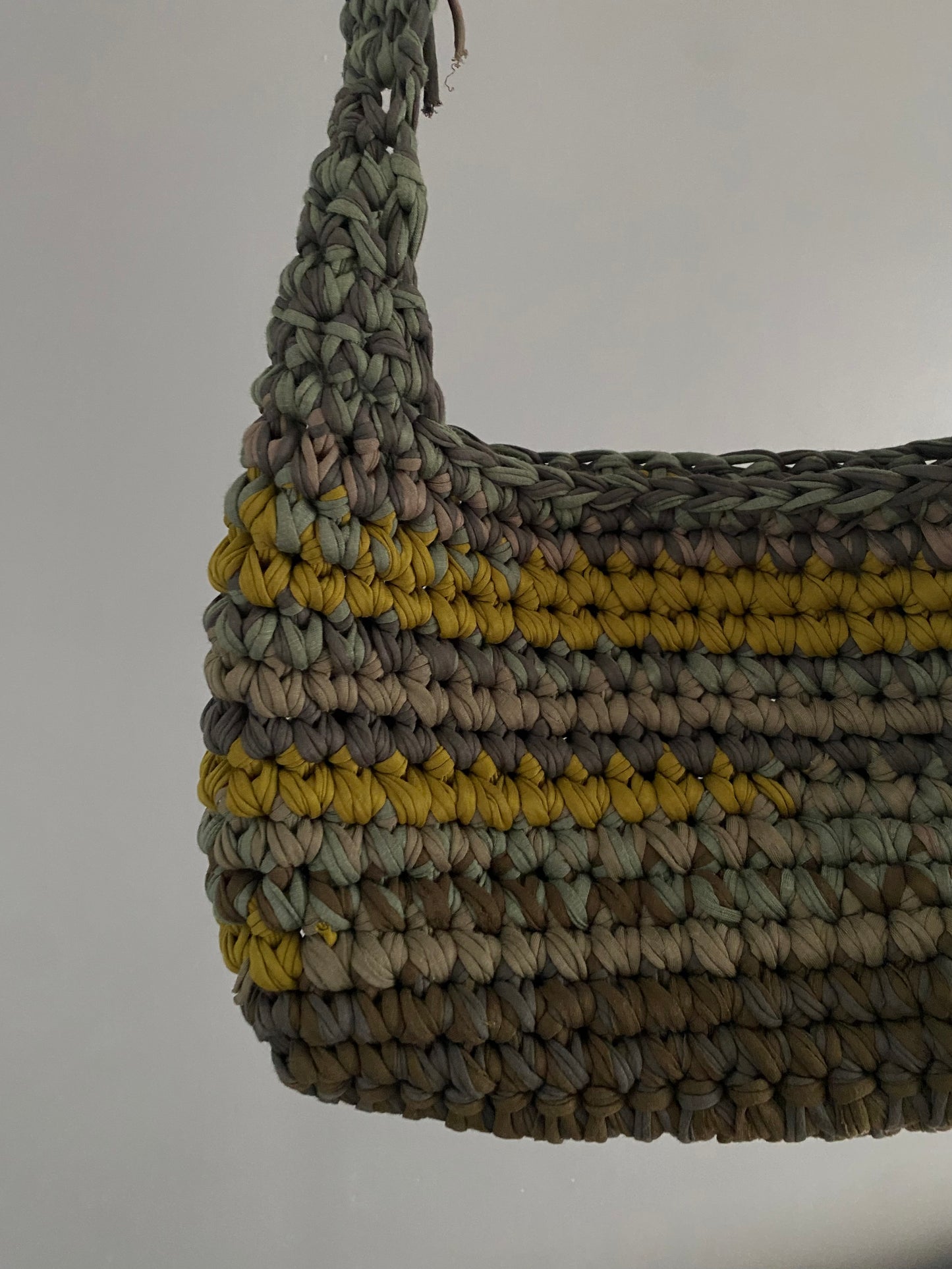 Sac en crochet vert marbré