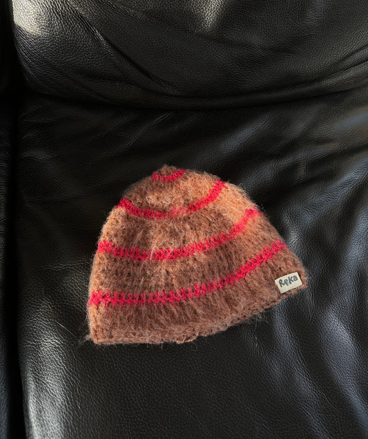 Bonnet en maille rayé