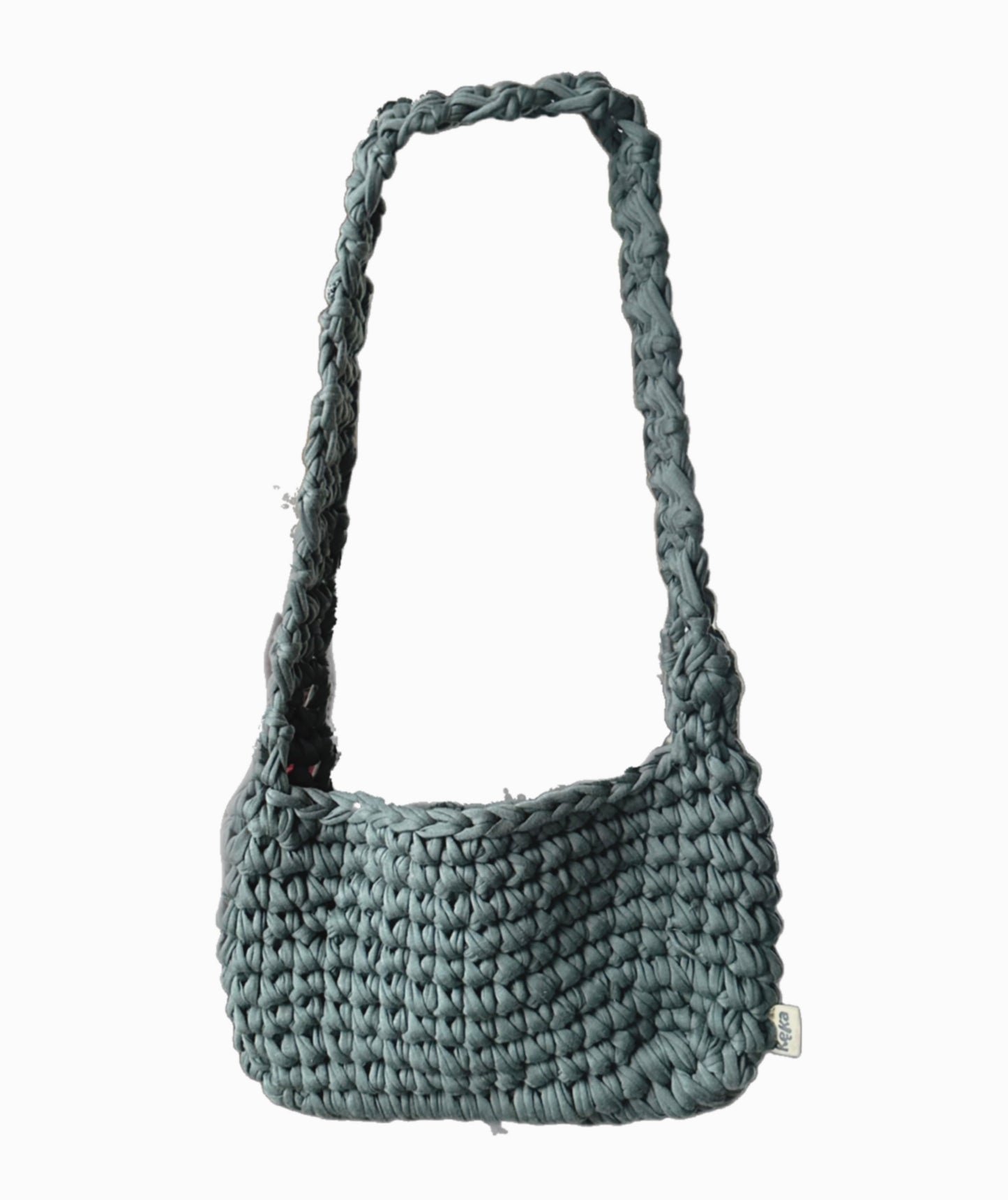 Sac en crochet kaki-gris