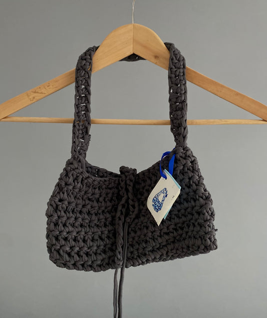 sac à main en crochet gris fait main