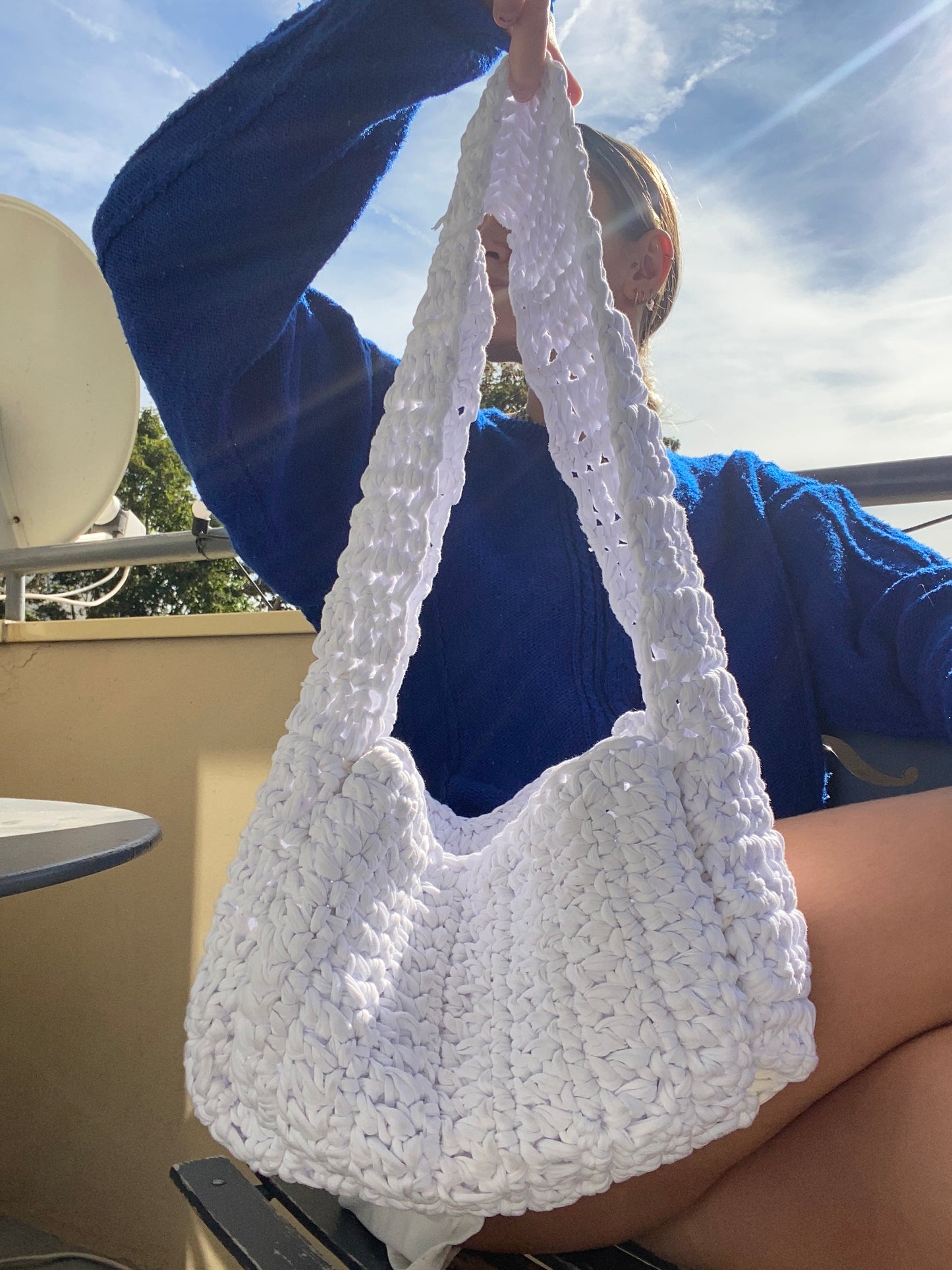 Sac en crochet blanc