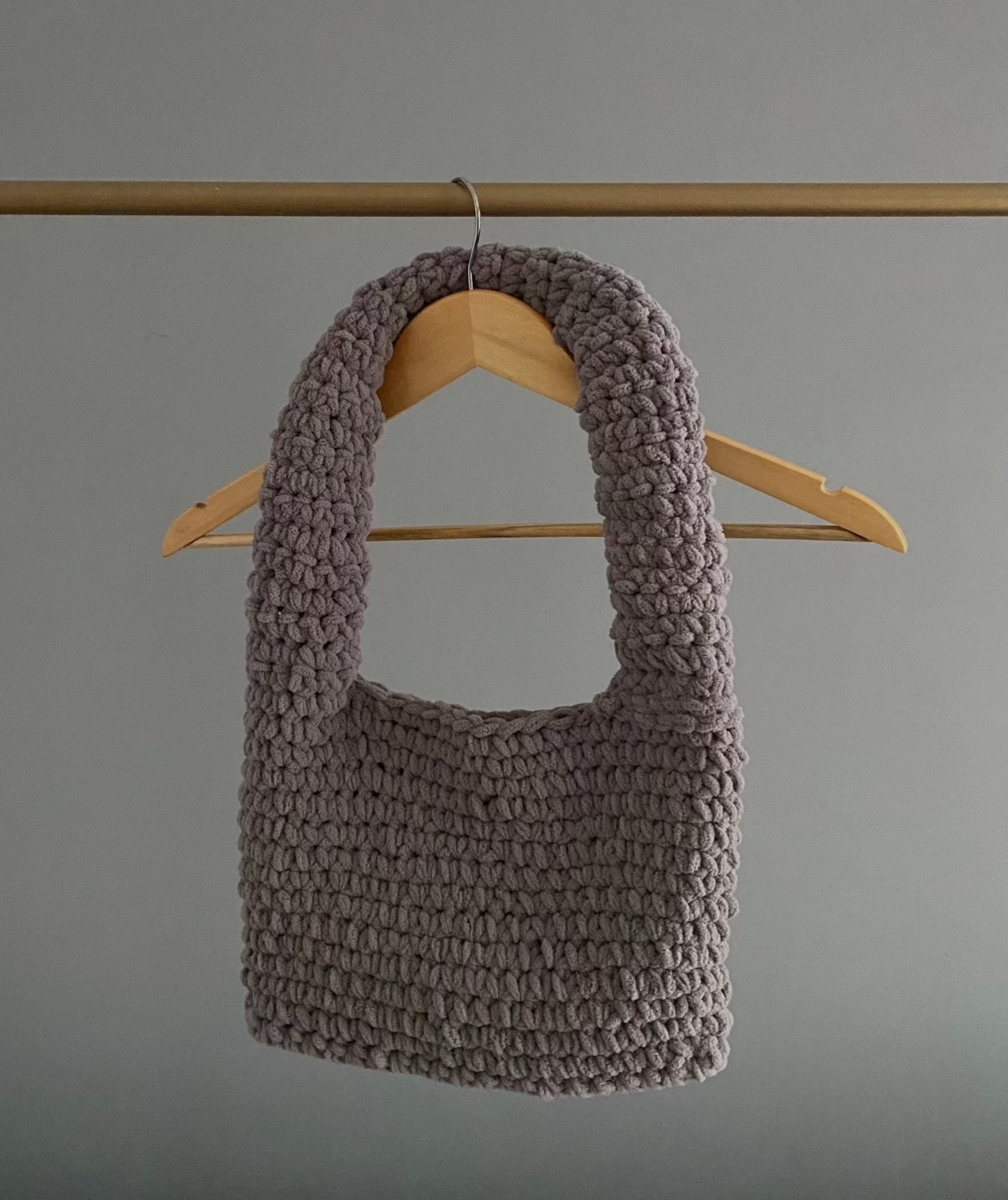 Sac en crochet gris pilou pilou