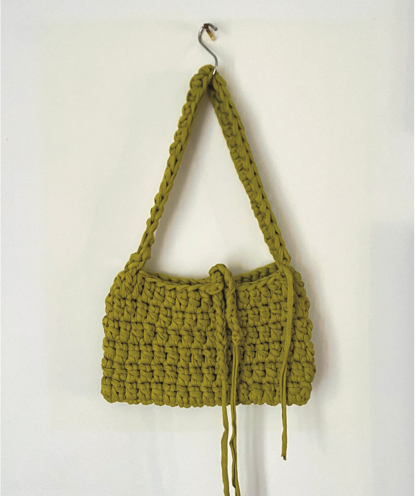 Sac baguette en crochet vert Shrek