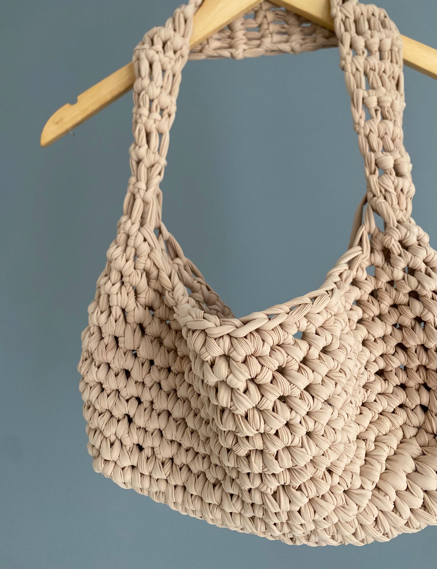 Sac en crochet beige