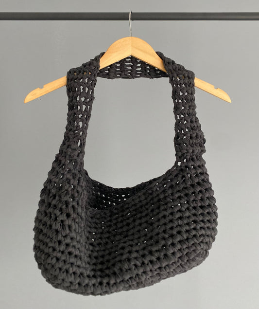 sac en crochet gris