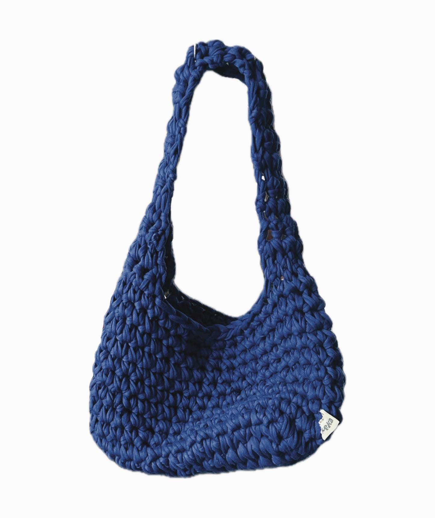 Sac en crochet bleu électrique