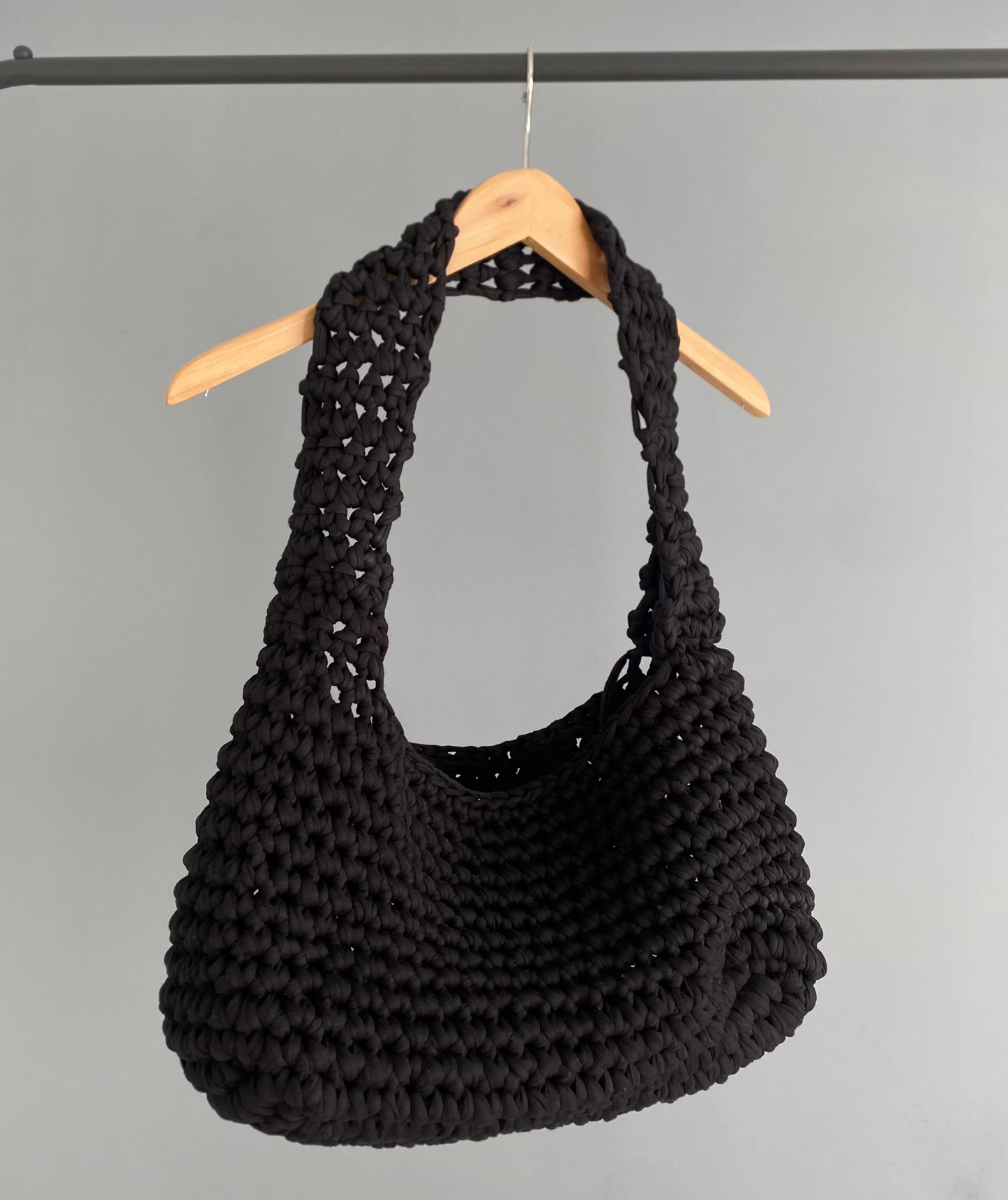 BIG Sac en crochet noir