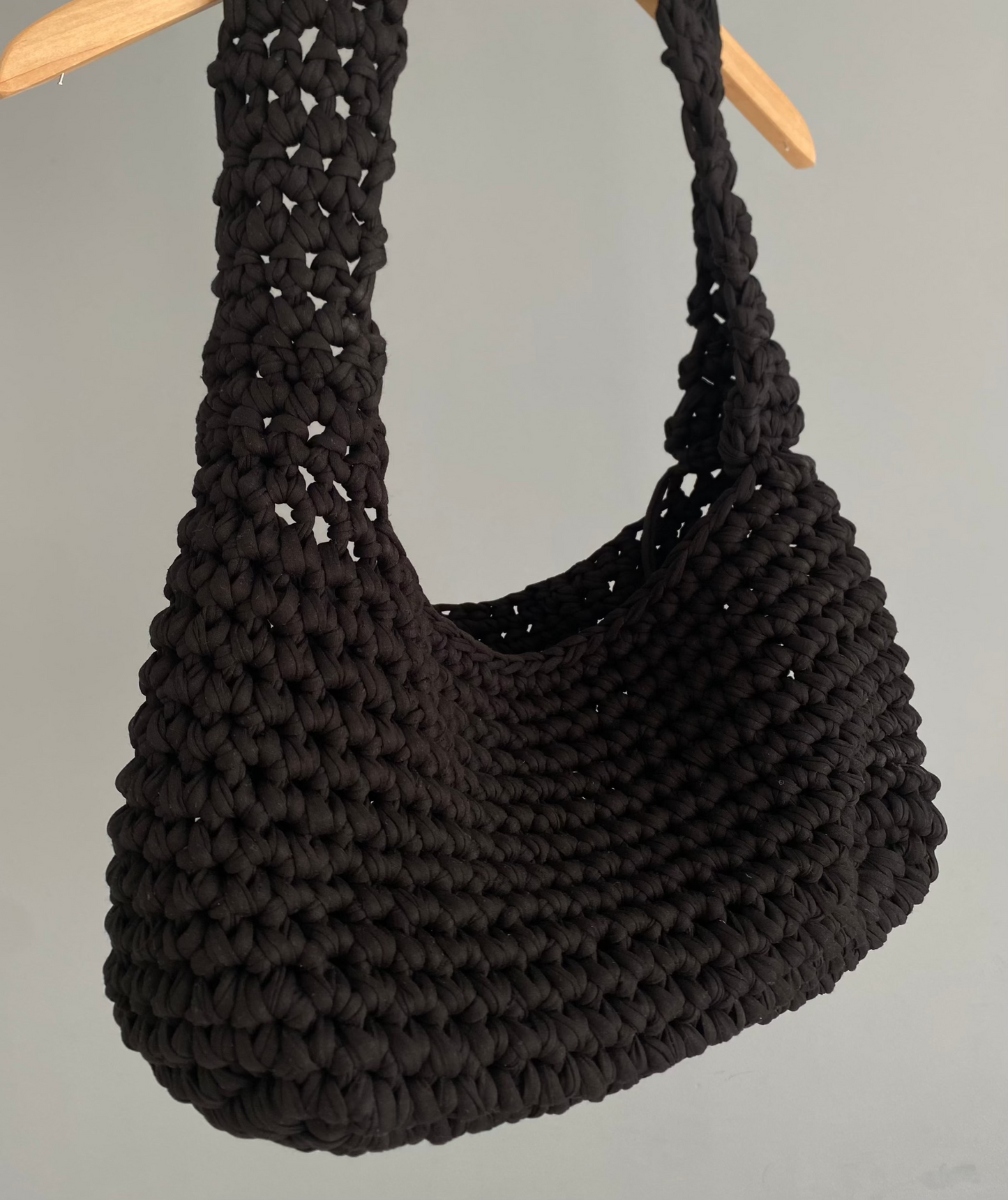 BIG Sac en crochet noir