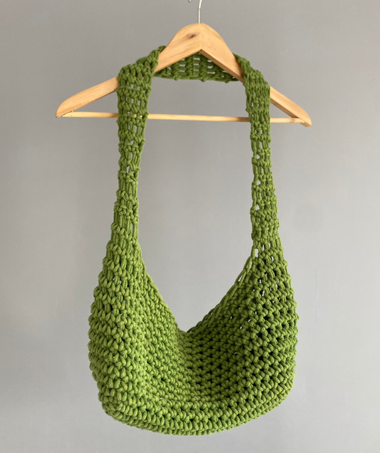 Sac en crochet vert corde