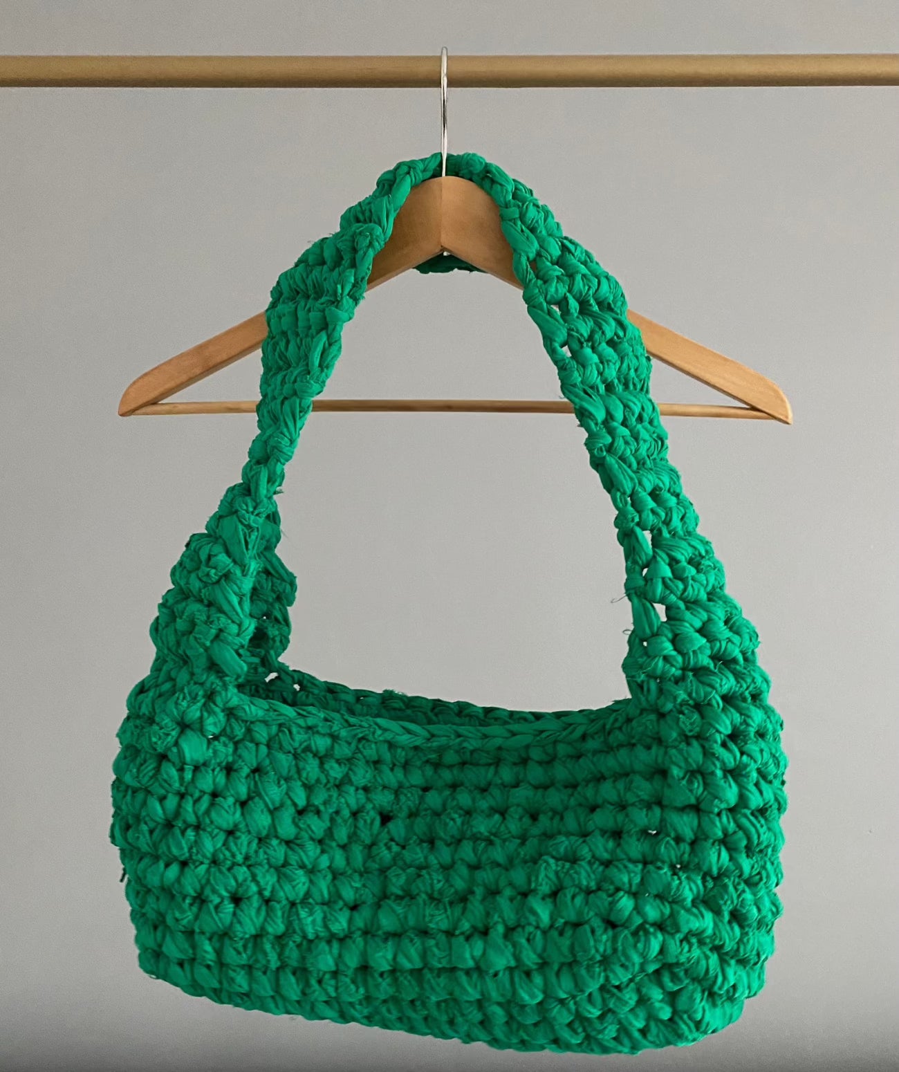 Sac Bandoulière Vintage Hello 3am – Crochet Vert En Paille