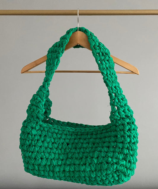 Sac en crochet vert