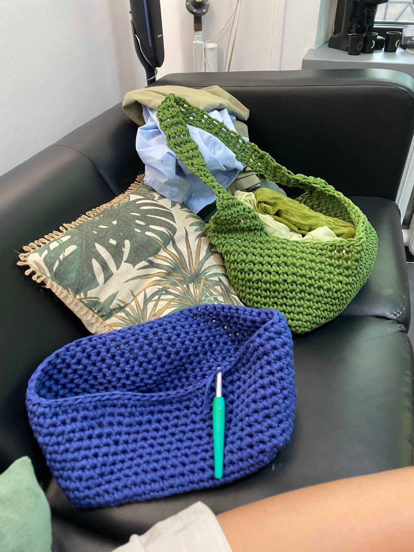 Sac en crochet vert