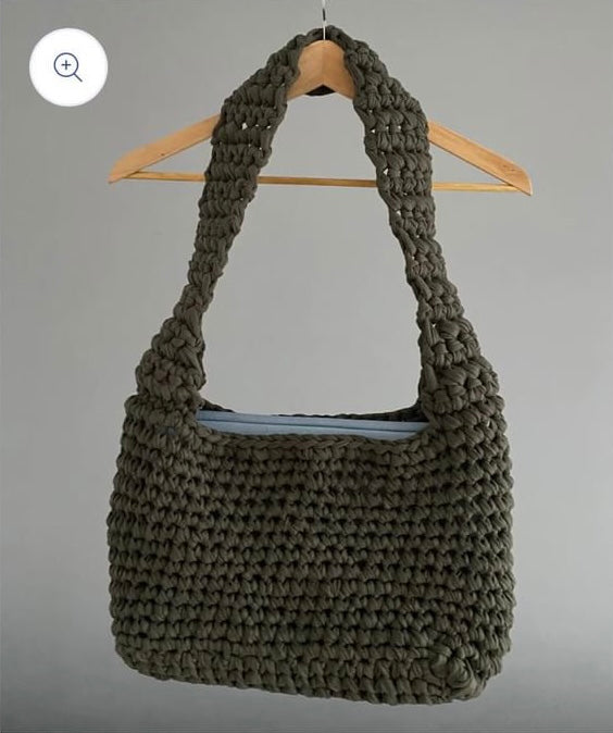 BIG Sac en crochet kaki