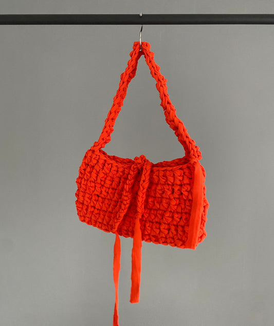 sac baguette en crochet orange